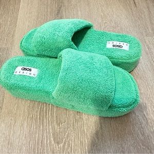 ASOS platform green sandals